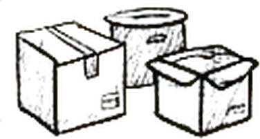 Sketch of packed cardboard boxes